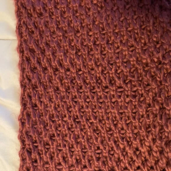 Maroon Winter Knit Infinity Scarf - Picture 4 of 4